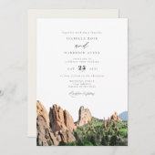 GARTEN DER WAREN Wasserfarben Skyline Hochzeit Einladung (Vorne/Hinten)