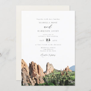 GARTEN DER WAREN Wasserfarben Skyline Hochzeit Einladung