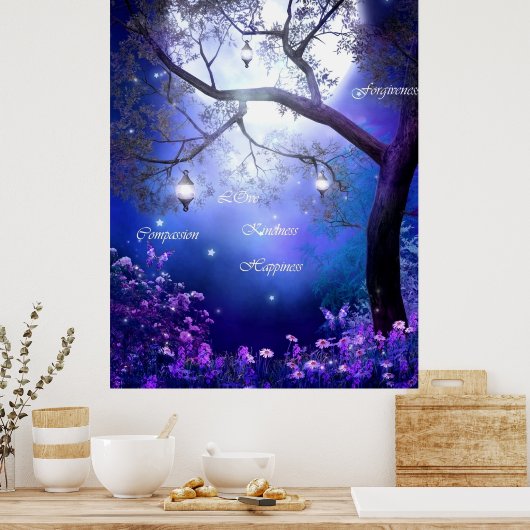 Garten des Flüsterns durch Heilung der Liebe Poster (Küche)