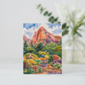 Garten des Gods Colorado Aquarellmalerei Postkarte (Stehend Vorderseite)