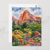 Garten des Gods Colorado Aquarellmalerei Postkarte (Vorne/Hinten)