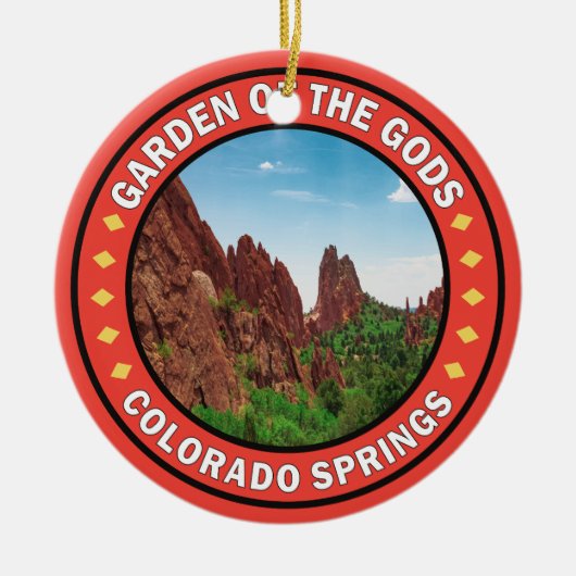 Garten des Gods Colorado Springs Abzeichen Keramik Ornament (Vorne)