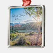 Garten des Gottes Bäume Sonnenaufgang Ornament Aus Metall (Links)