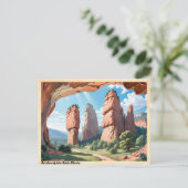 Garten des Gottes Illinois Vintage Reise Postkarte (Stehend Vorderseite)