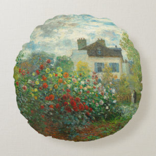 Garten des Künstlers Monet in Argenteuil Malerei Rundes Kissen