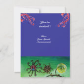 GARTEN DES MELISSA, hell rot, rosa violett Einladung (Rückseite)