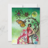 GARTEN DES MELISSA Hellrosa Blau Einladung (Vorderseite)