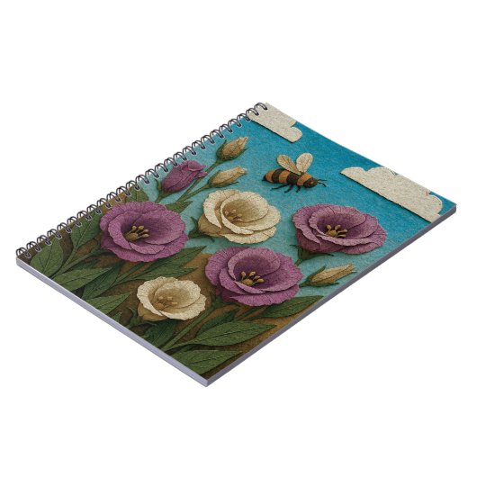 Garten des Prairie-Enzians mit Hummeln Notizblock (Linke Seite)