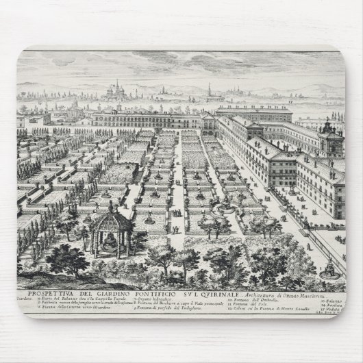 Gärten des Quirinale, von 'Li Giardini di Rom Mousepad (Vorne)