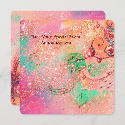 GARTEN DES VERLORENEN SCHADOWS PINK-SCHALTFLY-MONO EINLADUNG (Vorne/Hinten)