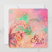 GARTEN DES VERLORENEN SCHADOWS PINK-SCHALTFLY-MONO EINLADUNG (Rückseite)