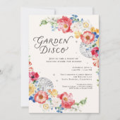 Garten Disco Blumenparty Einladung (Vorderseite)