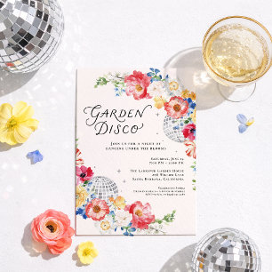 Garten Disco Blumenparty Einladung