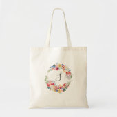 Garten Disco Blumenparty Monogramm Tragetasche (Vorne)