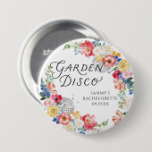 Garten Disco Junggesellinnenabschied Anstecker Pin Button (Vorne & Hinten)