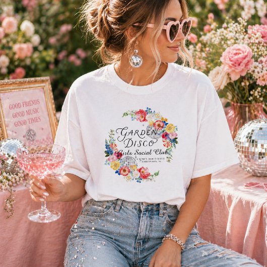 Garten Disco | Junggesellinnenabschied Brautjungfe T-Shirt
