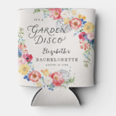 Garten Disco Junggesellinnenabschied Monogramm Dosenkühler (Vorderseite)