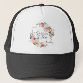 Garten Disco Junggesellinnenabschied Monogramm Truckerkappe (Vorderseite)