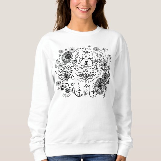 GARTEN DOODLE CHOW - Weiße Shirt - wählen Sie Stil (Vorderseite)