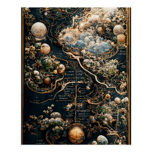 Garten Eden Map, Himmelskartografie Poster (Vorderseite)