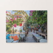 Garten eines Restaurants in Alacati, Izmir, Türkei Puzzle (Horizontal)