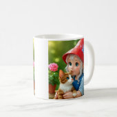 Garten-Elf-Katze Kaffeetasse (VorderseiteRechts)