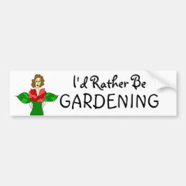 Garten-Engel "ich würde vielmehr im Garten Autoaufkleber