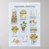 Garten Essential Sunflower Garden Tools Blue Poster (Vorne)