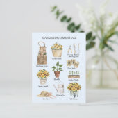 Garten Essential Sunflower Garden Tools Blue Postkarte (Stehend Vorderseite)
