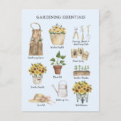Garten Essential Sunflower Garden Tools Blue Postkarte (Vorderseite)