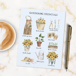 Garten Essential Sunflower Garden Tools Blue Postkarte