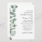 Garten Eukalyptus & Grüne Einladung zur Hochzeit (Vorne/Hinten)