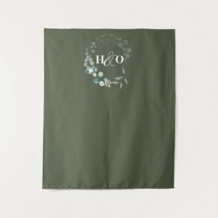 Garten Eukalyptus Monogramm Salbei Hochzeit Wandteppich