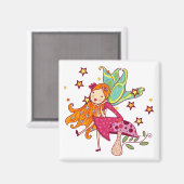 Garten-Fee auf Pilz Magnet (Vorderseite/Rückseite)