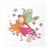 Garten-Fee auf Pilz Notizblock (Vorderseite)