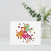 Garten-Fee auf Pilz Postkarte (Stehend Vorderseite)