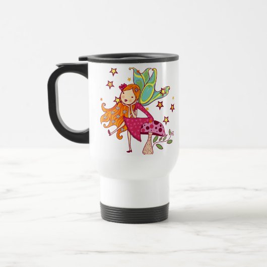 Garten-Fee auf Pilz Reisebecher (Links)