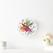 Garten-Fee auf Pilz Runde Wanduhr (Zuhause)