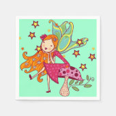 Garten-Fee auf Pilz Serviette (Vorderseite)