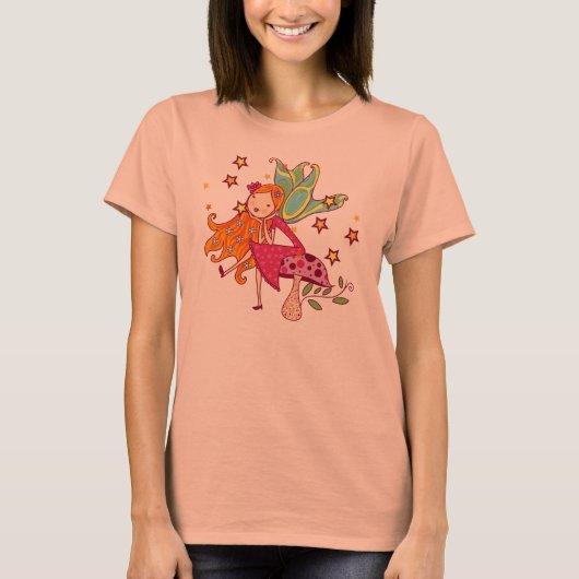 Garten-Fee auf Pilz T-Shirt (Vorderseite)