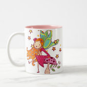 Garten-Fee auf Pilz Zweifarbige Tasse (Links)