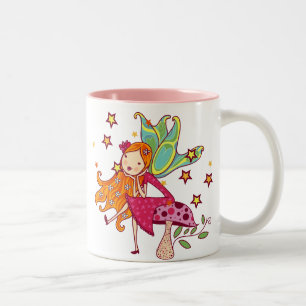 Garten-Fee auf Pilz Zweifarbige Tasse