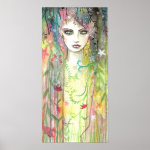 Garten Fee Frau Abstract Pop Art Poster