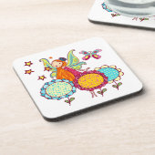 Garten-Fee mit Blumen Getränkeuntersetzer (Linke Seite)