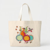 Garten-Fee mit Blumen Jumbo Stoffbeutel (Vorne)