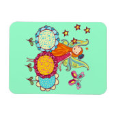 Garten-Fee mit Blumen Magnet (Horizontal)