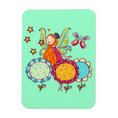 Garten-Fee mit Blumen Magnet (Vertikal)