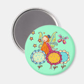 Garten-Fee mit Blumen Magnet (Vorderseite/Rückseite)