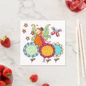 Garten-Fee mit Blumen Serviette (Beispiel)