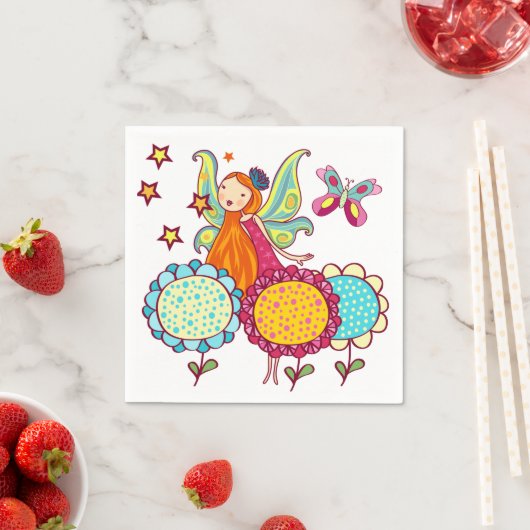 Garten-Fee mit Blumen Serviette (Beispiel)